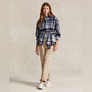 POLO RALPH LAUREN Belted Wool-Belted Twill Shirt